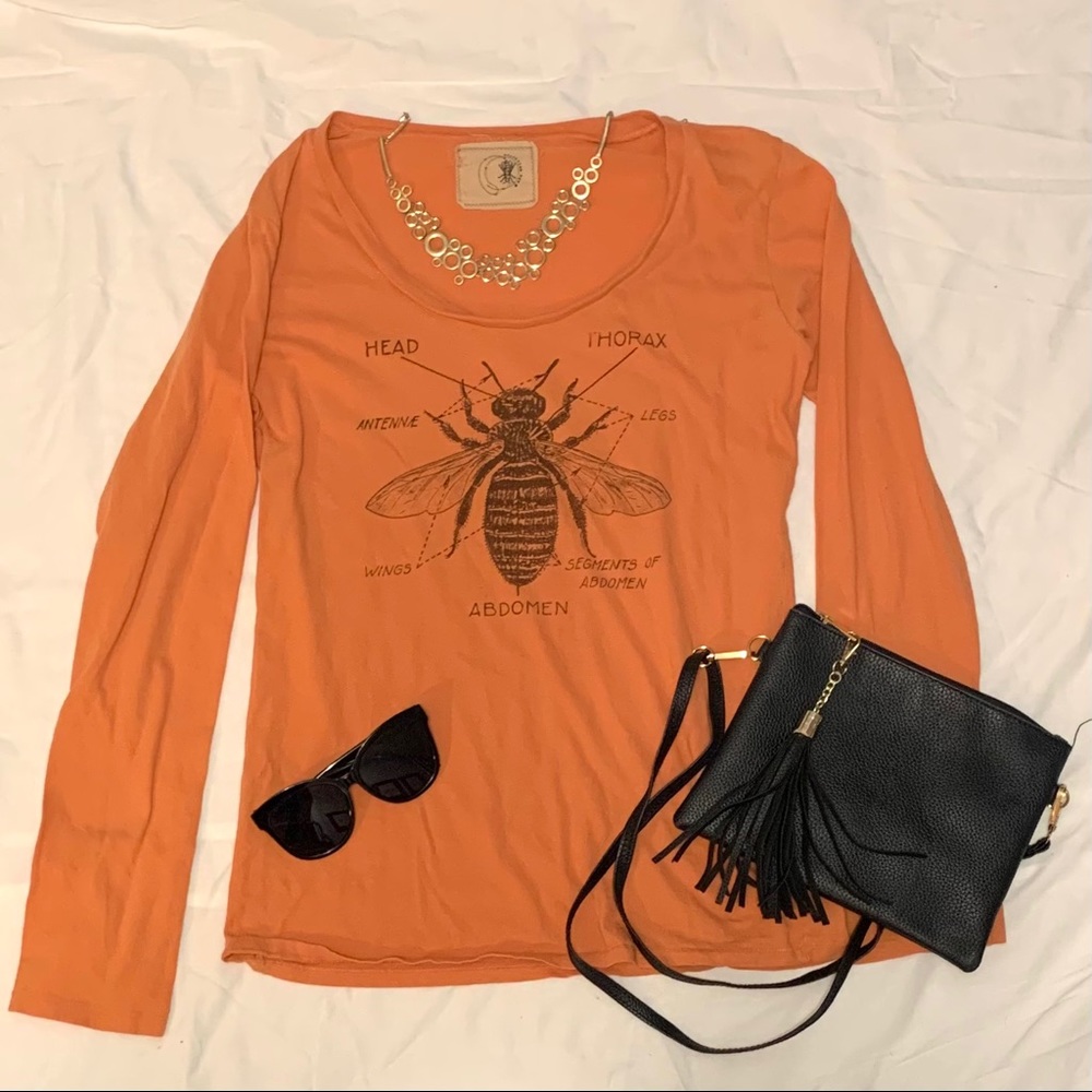 Science bee orange long sleeved t-shirt
